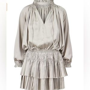 bishop + young Silver Dom Long Sleeve Tiered Dress